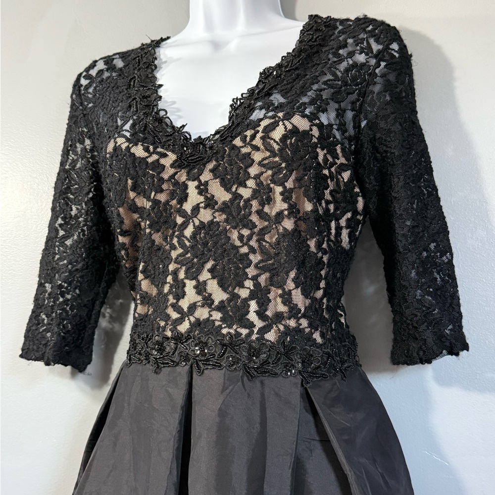 Vintage Lace Bodice Midi Dress